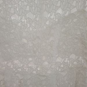 White high neck peekaboo lace midi dress